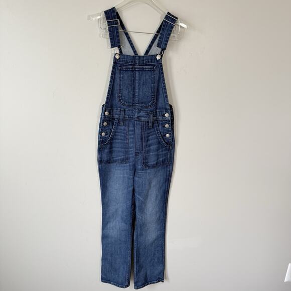 J. Crew Pants - J CREW POINT SUR STRAIGHT LEG Denim OVERALLS Size XS Blue Medium Wash New